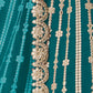 Rajwada Teal Blue Silk Blend Embellished Lehenga For Women