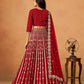 Rajwada Red Silk Blend Embellished Lehenga For Women
