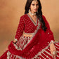 Rajwada Red Silk Blend Embellished Lehenga For Women