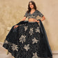 Rajwada Black Silk Blend Embroidered Lehenga For Women