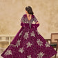 Rajwada Wine Silk Blend Embroidered Lehenga For Women