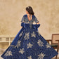 Rajwada Navy Blue Silk Blend Embroidered Lehenga For Women