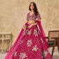 Rajwada Dark Pink Silk Blend Embroidered Lehenga For Women