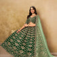 Rajwada Dark Green Silk Blend Embellished Lehenga For Women
