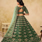 Rajwada Dark Green Silk Blend Embellished Lehenga For Women