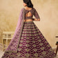 Rajwada Deep Wine Silk Blend Embellished Lehenga For Women