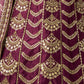 Rajwada Deep Wine Silk Blend Embellished Lehenga For Women