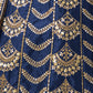 Rajwada Dark Blue Silk Blend Embellished Lehenga For Women