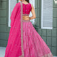Rajwada Pink Silk Blend Embellished Lehenga For Women