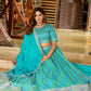 Rajwada Turquoise Blue  Silk Blend Embellished Lehenga For Women