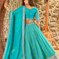 Rajwada Turquoise Blue  Silk Blend Embellished Lehenga For Women