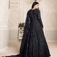 Rajwada Black Net Embroidered Semi stitched Kurta Set with Inner For Women