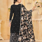 Rajwada Black Silk Blend Embroidered Semi-Stiched Kurta Set For Women