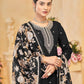 Rajwada Black Silk Blend Embroidered Semi-Stiched Kurta Set For Women