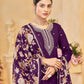 Rajwada Purple Silk Blend Embroidered Semi-Stiched Kurta Set For Women