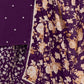 Rajwada Purple Silk Blend Embroidered Semi-Stiched Kurta Set For Women