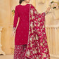 Rajwada Red Silk Blend Embroidered Semi-Stiched Kurta Set For Women
