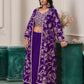 Rajwada Purple Georgette Embroidered Semi-Stiched Co-Ord Set For Women