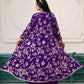 Rajwada Purple Georgette Embroidered Semi-Stiched Co-Ord Set For Women
