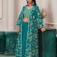 Rajwada Sea Green Georgette Embroidered Semi-Stiched Co-Ord Set For Women