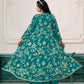Rajwada Sea Green Georgette Embroidered Semi-Stiched Co-Ord Set For Women