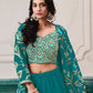 Rajwada Sea Green Georgette Embroidered Semi-Stiched Co-Ord Set For Women