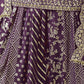 Rajwada Purple Art Silk Embroidered Semi-Stiched Kurta Set For Women