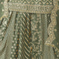 Rajwada Pista green Art Silk Embroidered Semi-Stiched Kurta Set For Women