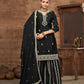 Rajwada Black Chinon Embroidered Semi-Stiched Kurta Set For Women