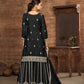 Rajwada Black Chinon Embroidered Semi-Stiched Kurta Set For Women