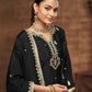Rajwada Black Chinon Embroidered Semi-Stiched Kurta Set For Women