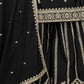 Rajwada Black Chinon Embroidered Semi-Stiched Kurta Set For Women