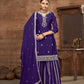 Rajwada Purple Chinon Embroidered Semi-Stiched Kurta Set For Women
