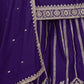 Rajwada Purple Chinon Embroidered Semi-Stiched Kurta Set For Women