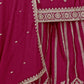 Rajwada Dark Magenta Chinon Embroidered Semi-Stiched Kurta Set For Women