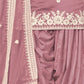 Rajwada Pink Silk Blend Embroidered Semi-Stiched Kurta Set For Women