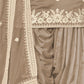 Rajwada Beige Silk Blend Embroidered Semi-Stiched Kurta Set For Women