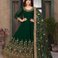 Rajwada Green Georgette Embroidered Semi stitched Kurta Set with Inner For Women