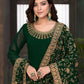 Rajwada Green Georgette Embroidered Semi stitched Kurta Set with Inner For Women
