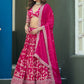 Rajwada Dark Pink Silk Blend Embellished Lehenga For Women