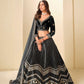 Rajwada Black Velvet Embellished Lehenga For Women