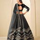 Rajwada Black Velvet Embellished Lehenga For Women