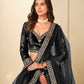 Rajwada Black Velvet Embellished Lehenga For Women
