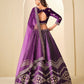 Rajwada Dark Purple Velvet Embellished Lehenga For Women