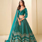 Rajwada Sea Green Velvet Embellished Lehenga For Women