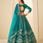 Rajwada Sea Green Velvet Embellished Lehenga For Women