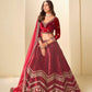 Rajwada Maroon Velvet Embellished Lehenga For Women