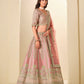 Rajwada Dusty Pink Silk Blend Embellished Lehenga For Women