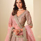 Rajwada Dusty Pink Silk Blend Embellished Lehenga For Women