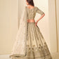 Rajwada Ivory Silk Blend Embellished Lehenga For Women
